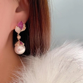 Luxury And Versatile Silver Needle Earrings 