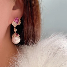 Luxury And Versatile Silver Needle Earrings 