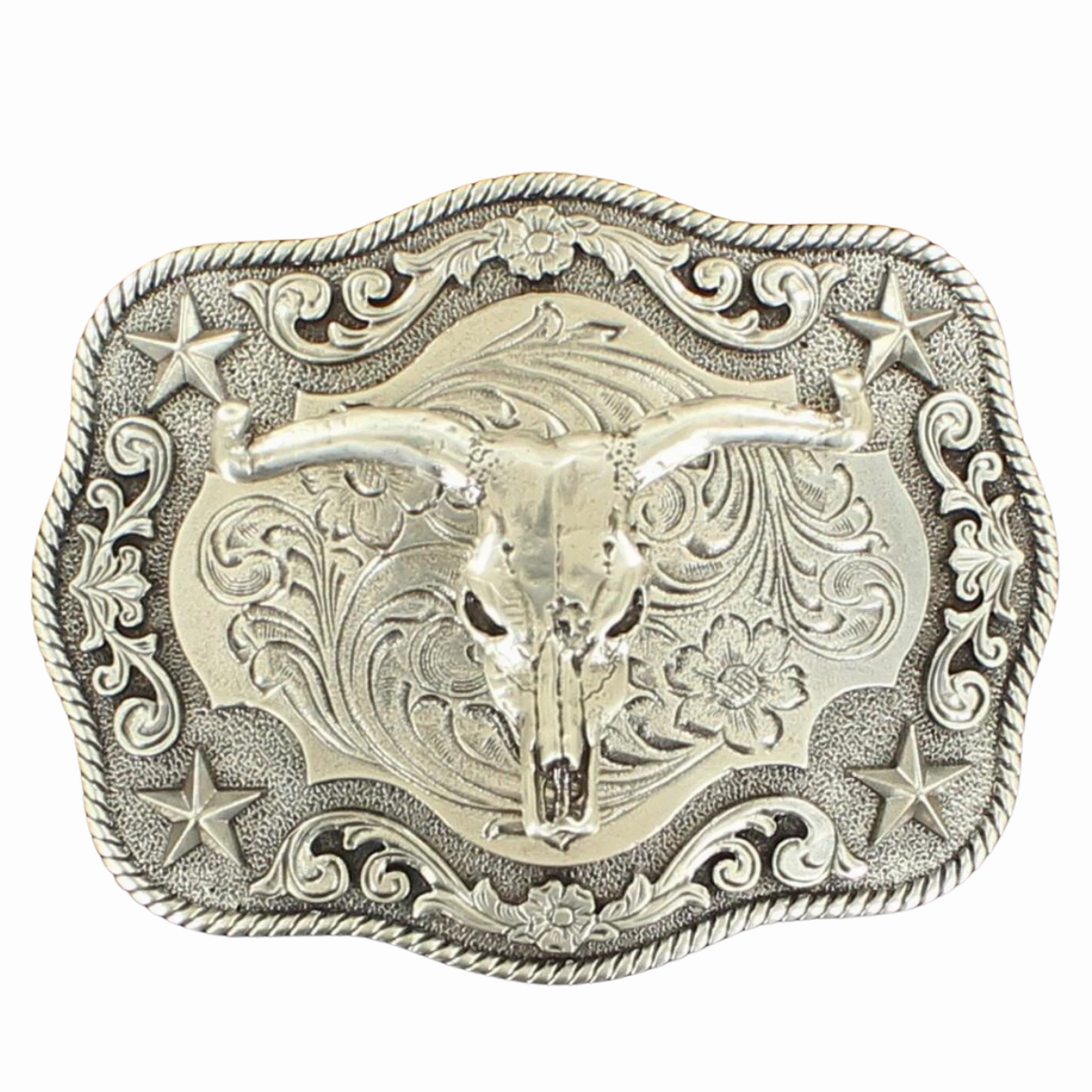 M&F Western Antique Steer Skull Buckle texture-rose-gold  