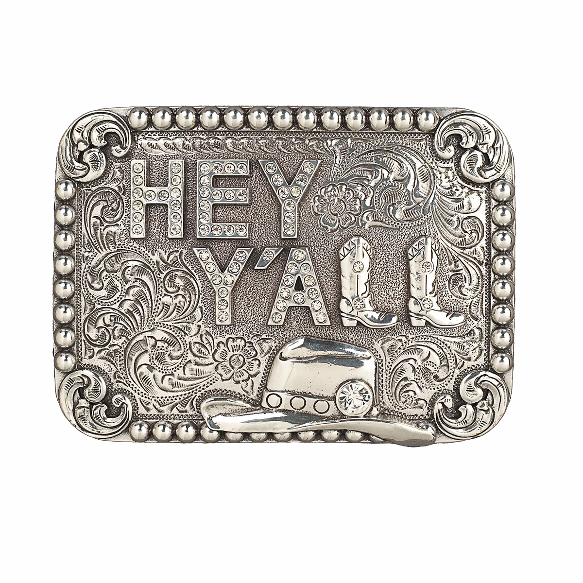 M&F Western Blazin Roxx Ladies "Hey Y'all" Belt Buckle texture-rose-gold  