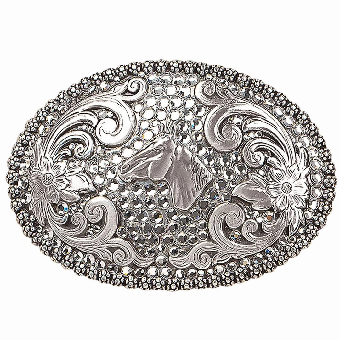 M&F Western Blazin Roxx Rhinestone Horse Buckle texture-rose-gold  