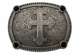 M&F Western Floral Cross Buckle texture-rose-gold  