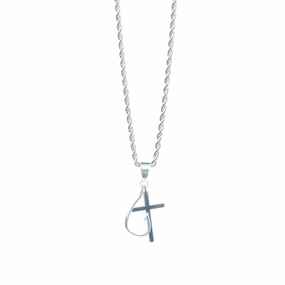 M&F Western Twister Cross/Fish Hook Necklace texture-rose-gold  