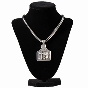 M&F Western Twister Praying Cowboy Necklace texture-rose-gold  
