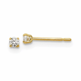 Madi K Kid's 14k  2mm Round CZ Basket Set Stud Earrings suit-set  