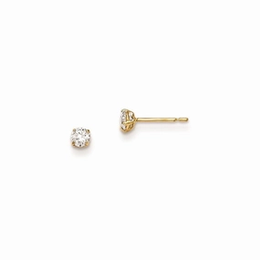 Madi K Kid's 14k  3mm Round CZ Basket Set Stud Earrings suit-set  