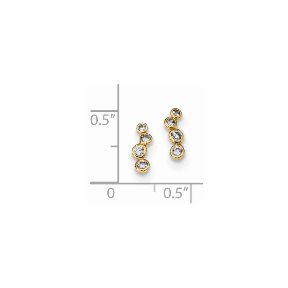 Madi K Kid's 14k  4-CZ Bezel Set Post Earrings