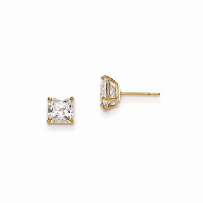 Madi K Kid's 14k  5mm Square CZ Basket Set Stud Earrings suit-set  