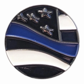 Magnetic Hat Pin - Flag Blue Line texture-rose-gold  