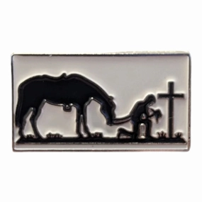 Magnetic Hat Pin - Praying Cowboy texture-rose-gold  