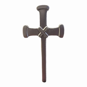 Magnetic Hat Pin - Raised Cross texture-rose-gold  