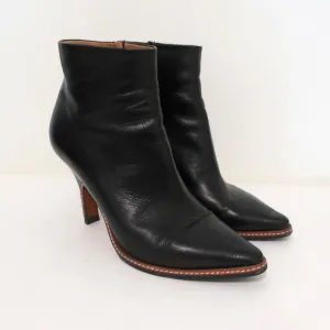 Maison Martin Margiela Spitze Knöchelstiefel Schwarzes Leder Größe 37.5