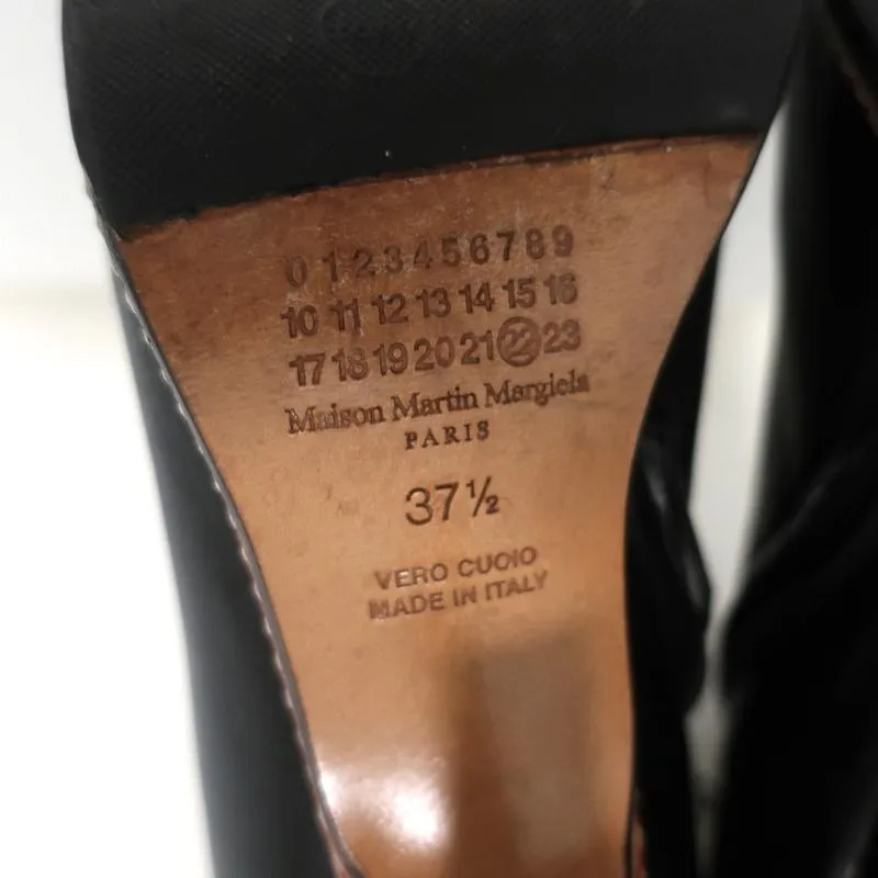 Maison Martin Margiela Spitze Knöchelstiefel Schwarzes Leder Größe 37.5