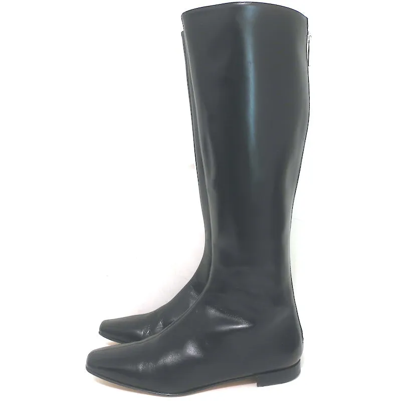 Manolo Blahnik Stiefeletten flach Schwarz Leder Größe 37