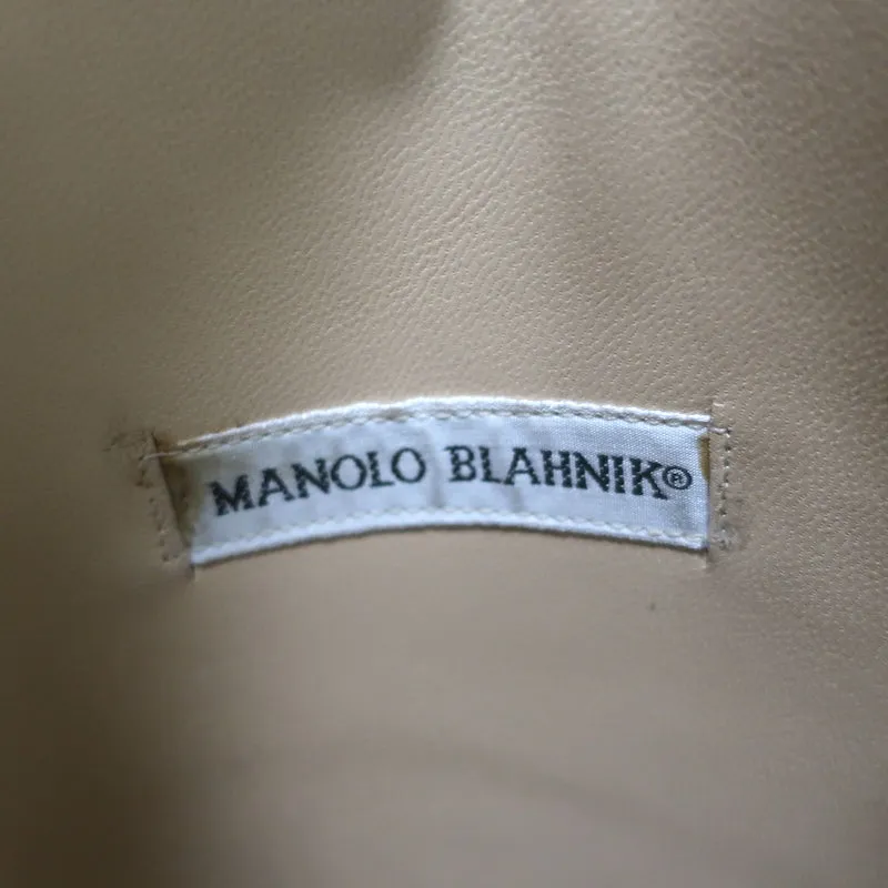 Manolo Blahnik Stiefeletten flach Schwarz Leder Größe 37