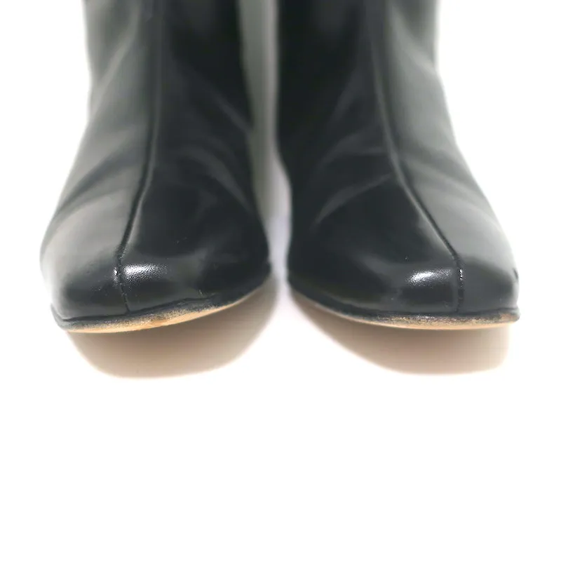 Manolo Blahnik Stiefeletten flach Schwarz Leder Größe 37