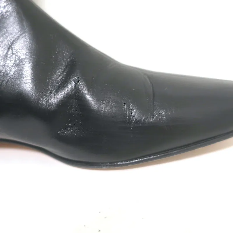 Manolo Blahnik Stiefeletten flach Schwarz Leder Größe 37