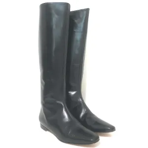 Manolo Blahnik Stiefeletten flach Schwarz Leder Größe 37