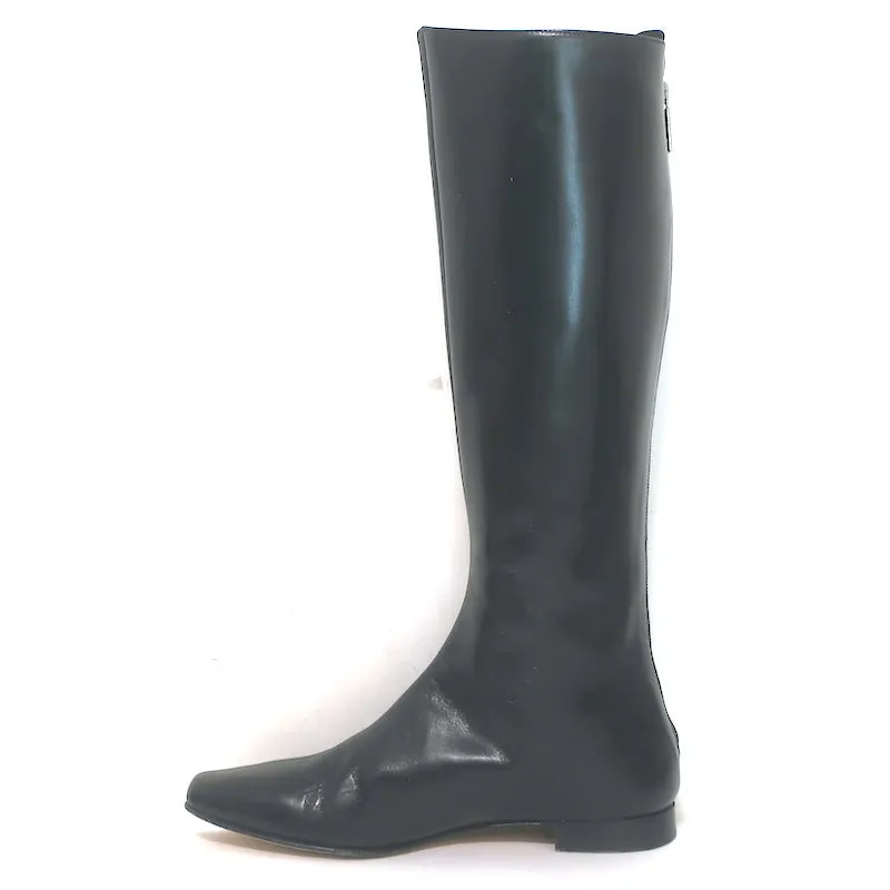 Manolo Blahnik Stiefeletten flach Schwarz Leder Größe 37