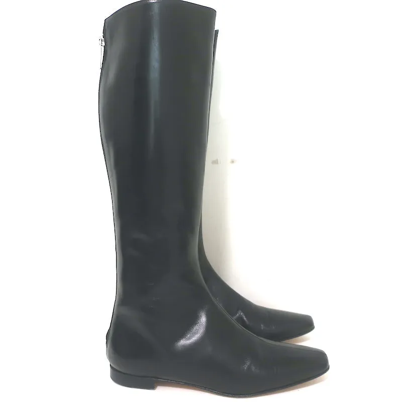 Manolo Blahnik Stiefeletten flach Schwarz Leder Größe 37