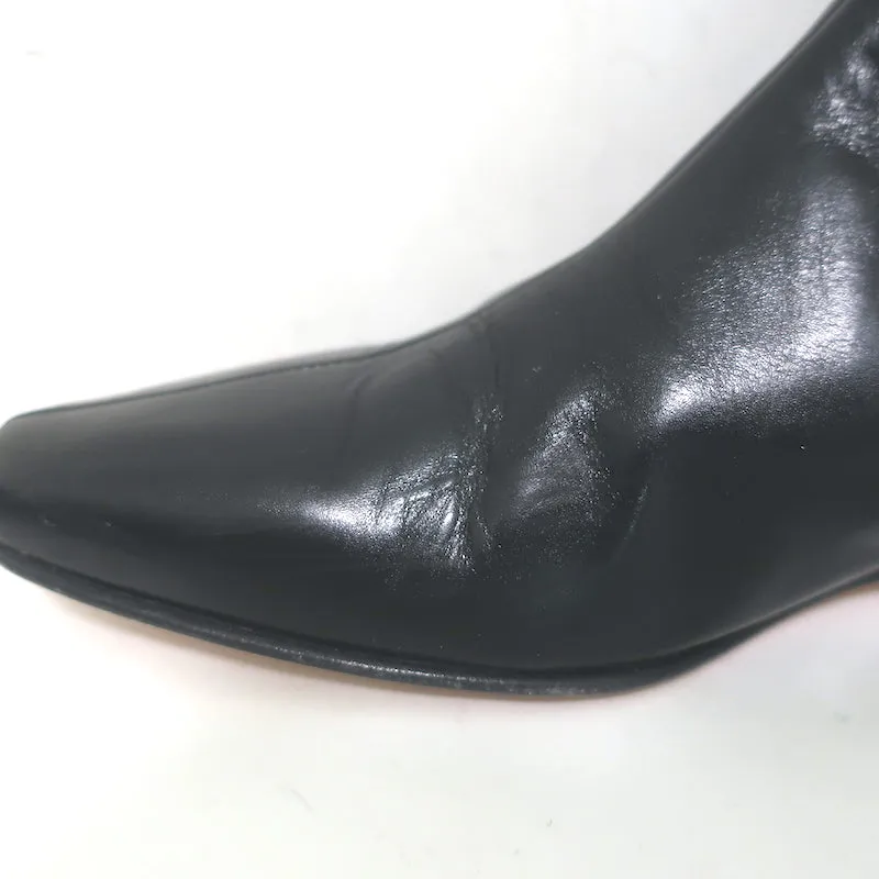 Manolo Blahnik Stiefeletten flach Schwarz Leder Größe 37