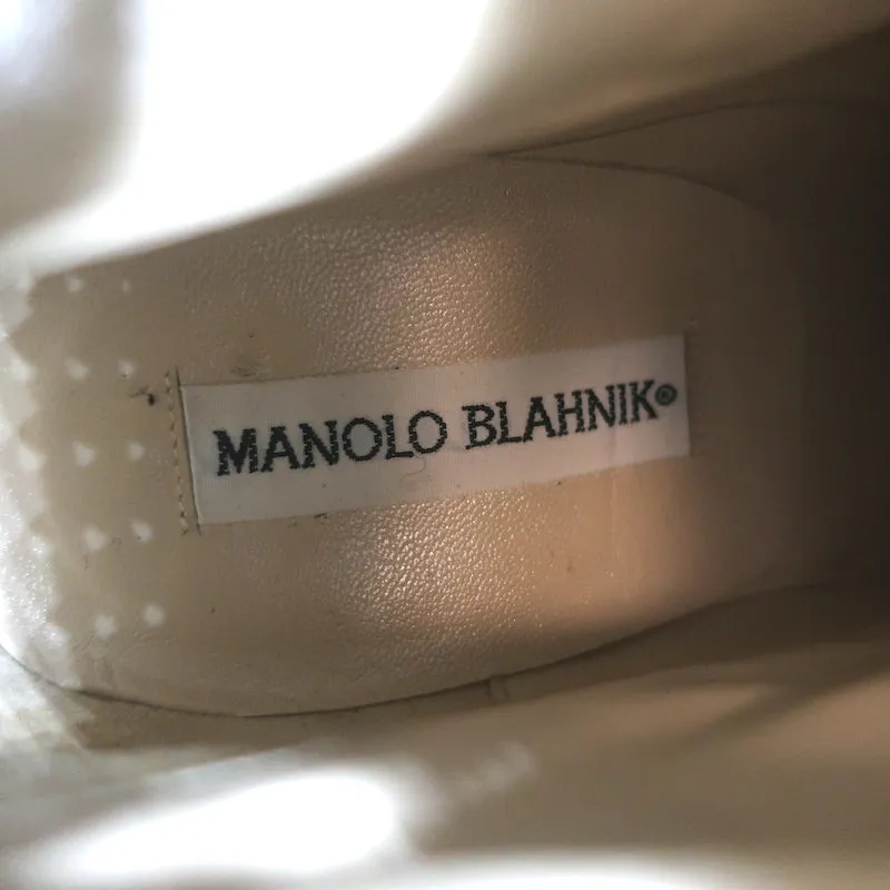 Manolo Blahnik Schnürstiefeletten Schwarz Wildleder Größe 38.5 Spitze Kitten Absatz