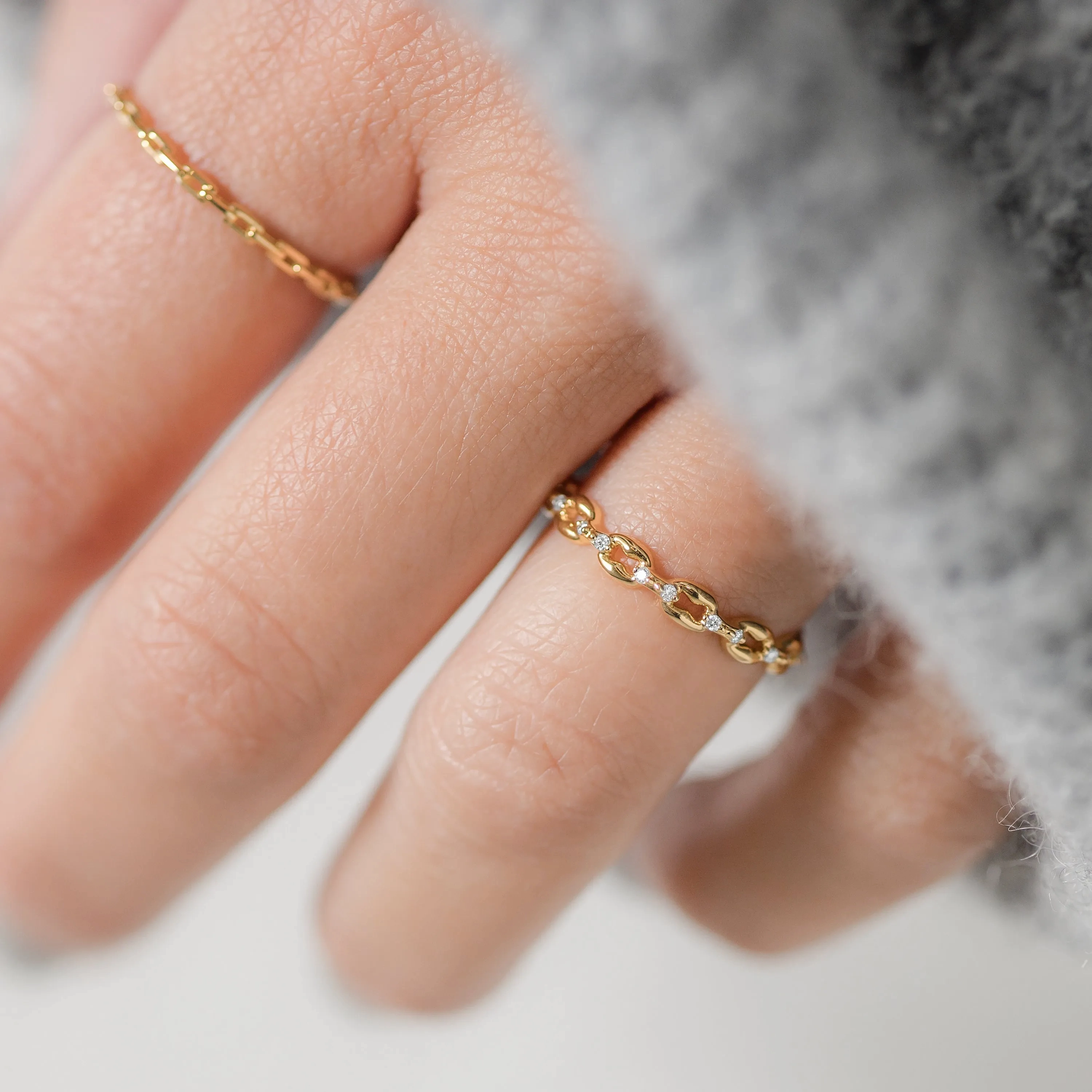 Mariner Chain Ring with Diamonds - In Stock
