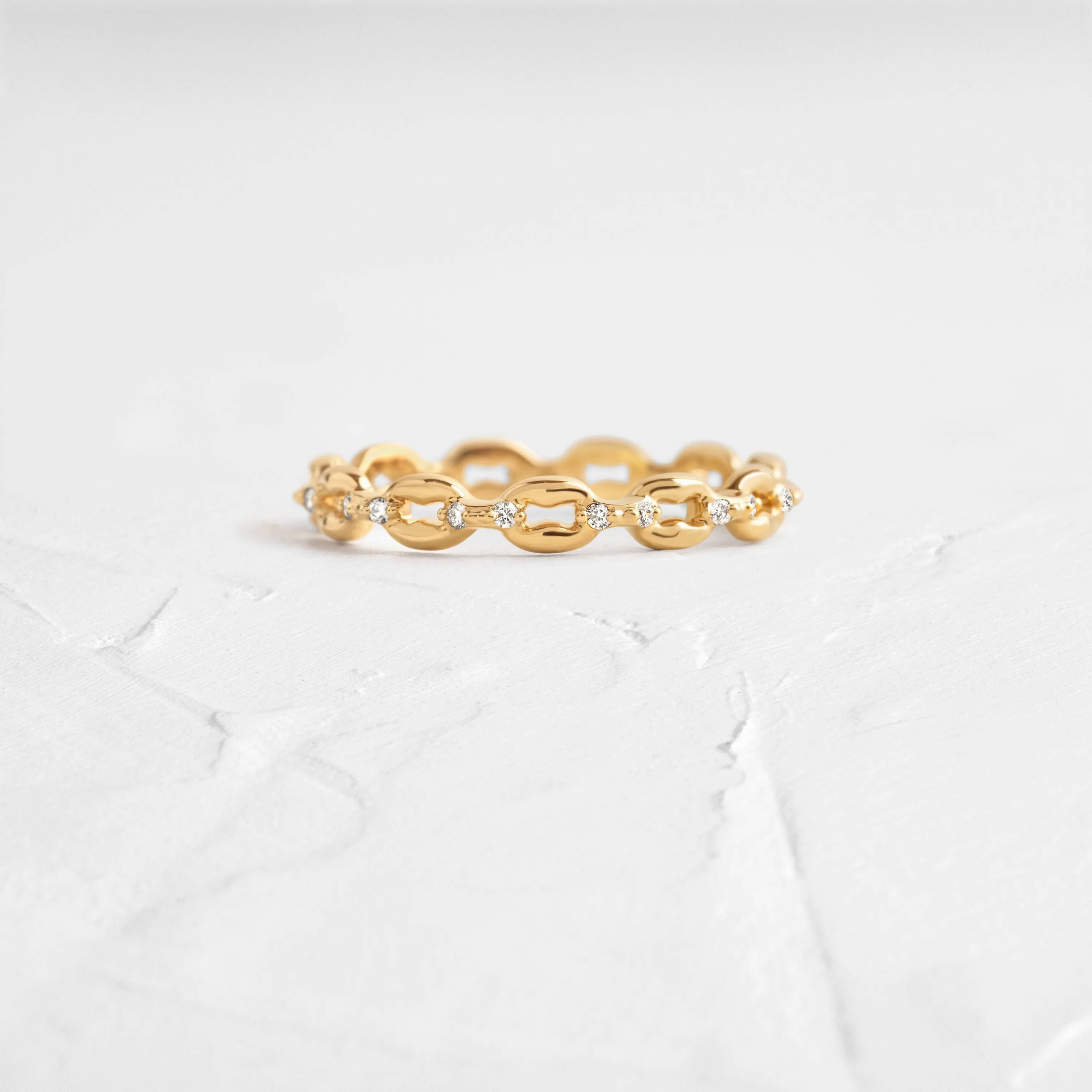 Mariner Chain Ring with Diamonds - In Stock