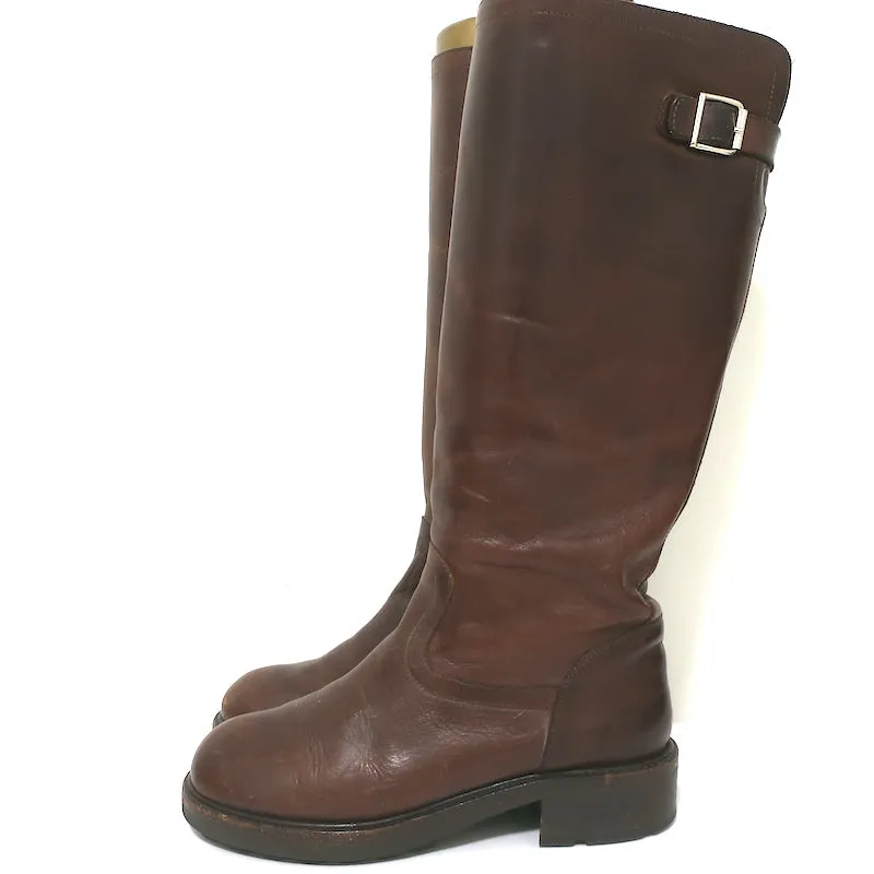 Marni Knöchelhohe Stiefel Braunes Leder Größe 37