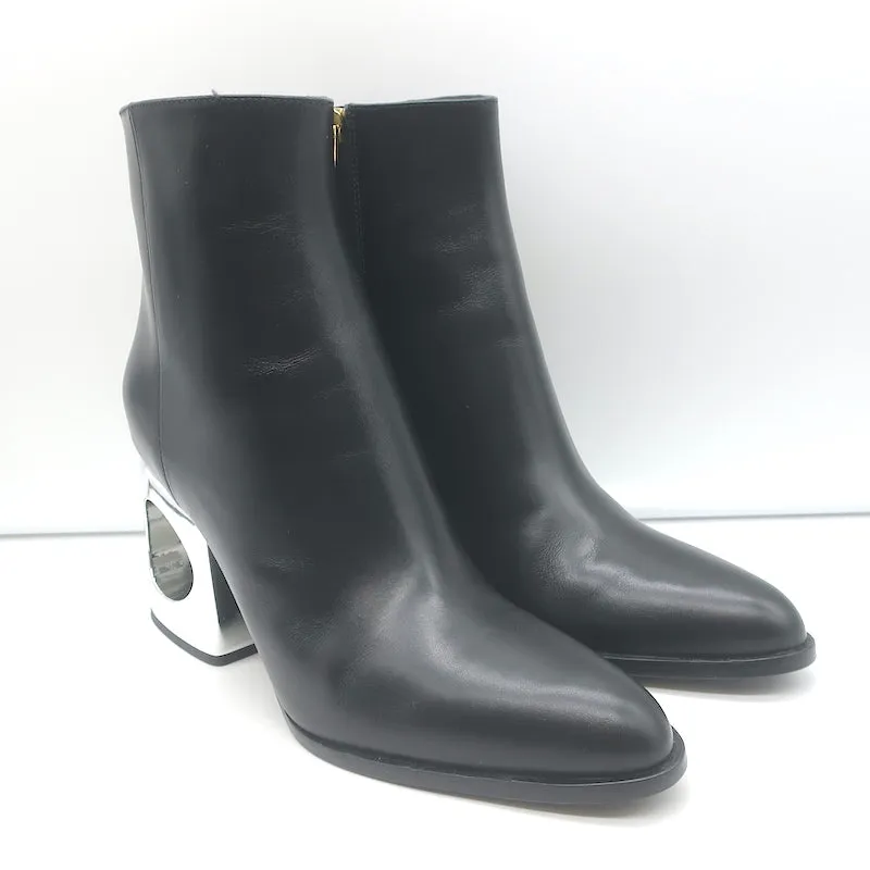 Marni Stiefeletten mit Ausschnitt-Absatz Schwarz Leder Größe 38