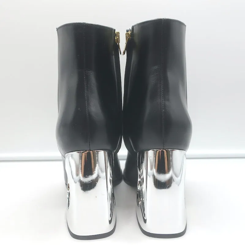 Marni Stiefeletten mit Ausschnitt-Absatz Schwarz Leder Größe 38