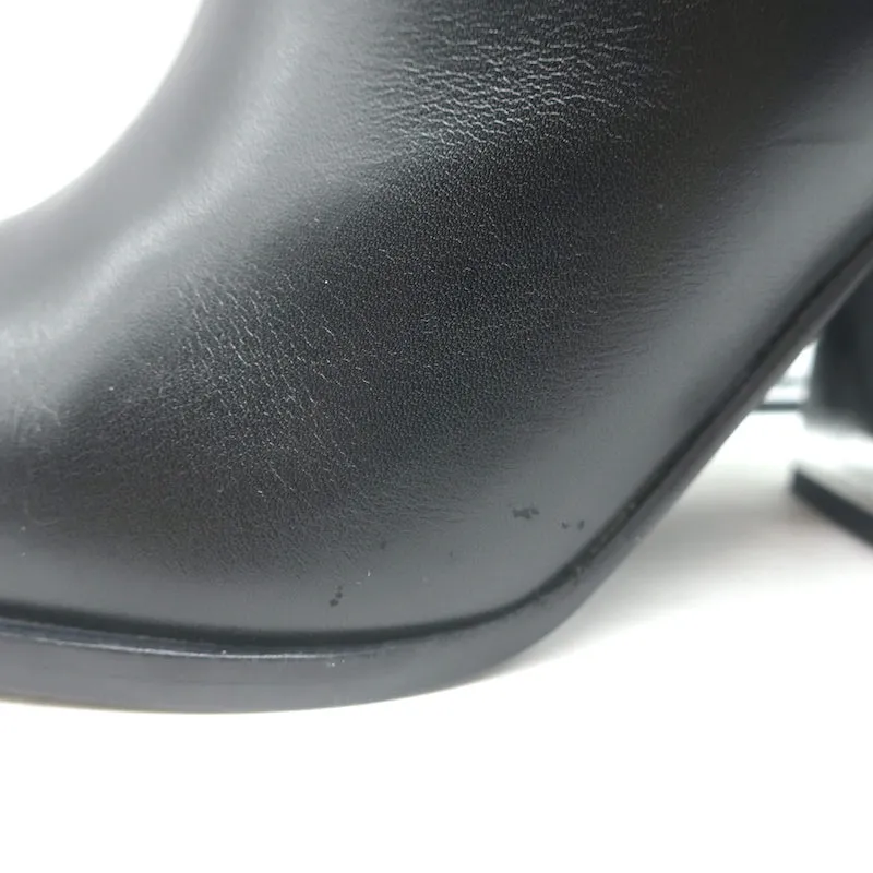 Marni Stiefeletten mit Ausschnitt-Absatz Schwarz Leder Größe 38