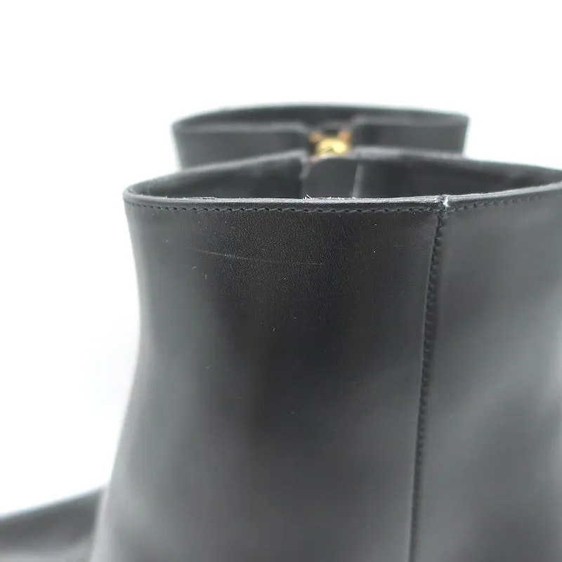 Marni Stiefeletten mit Ausschnitt-Absatz Schwarz Leder Größe 38