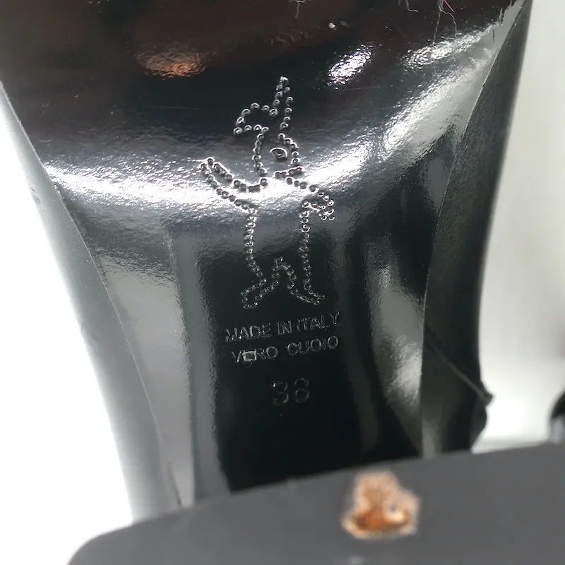 Marni Stiefeletten mit Ausschnitt-Absatz Schwarz Leder Größe 38