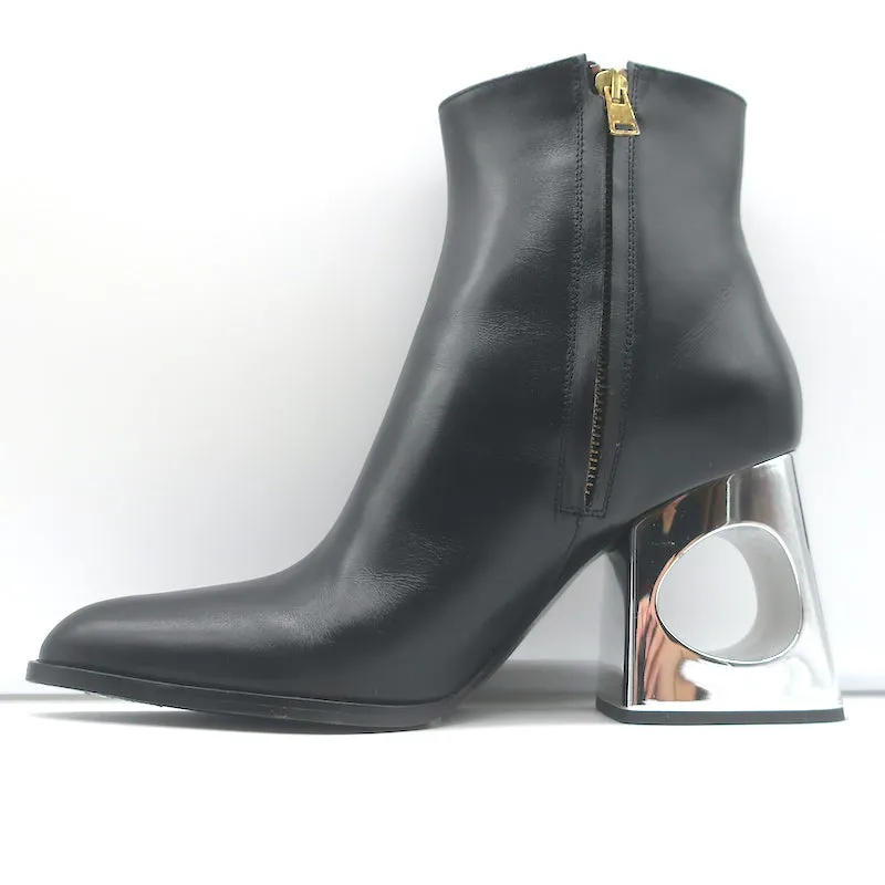Marni Stiefeletten mit Ausschnitt-Absatz Schwarz Leder Größe 38
