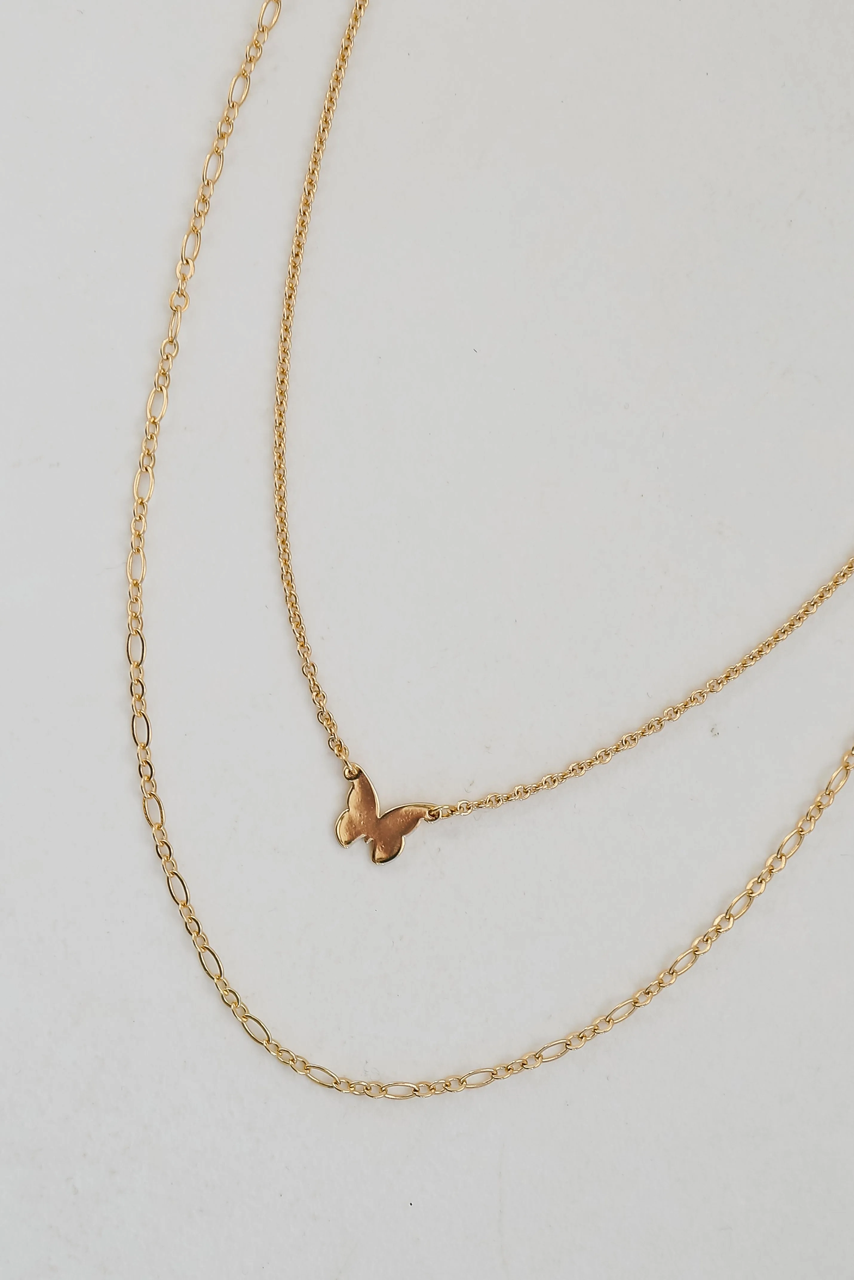 Mary Gold Butterfly Layered Necklace