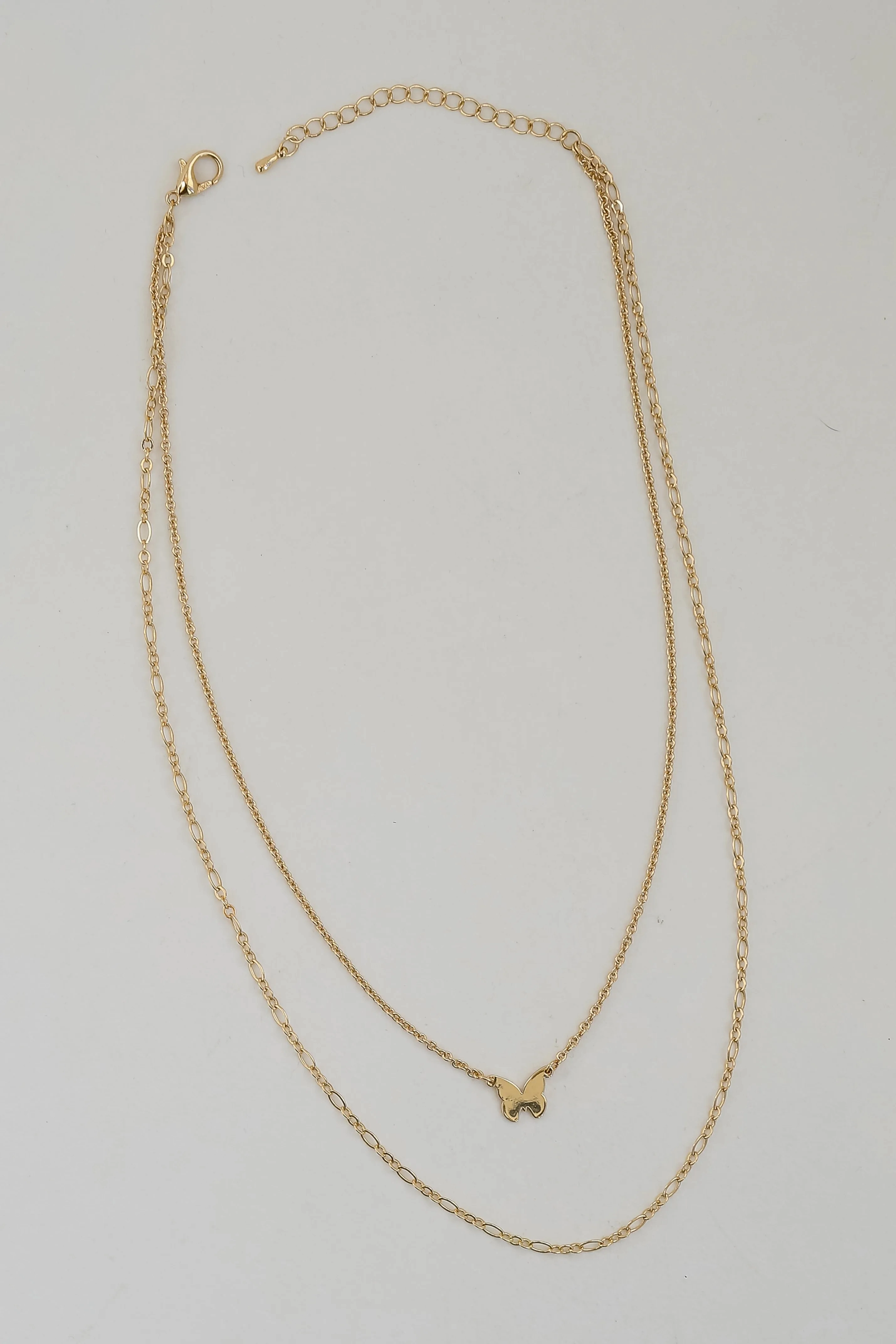 Mary Gold Butterfly Layered Necklace