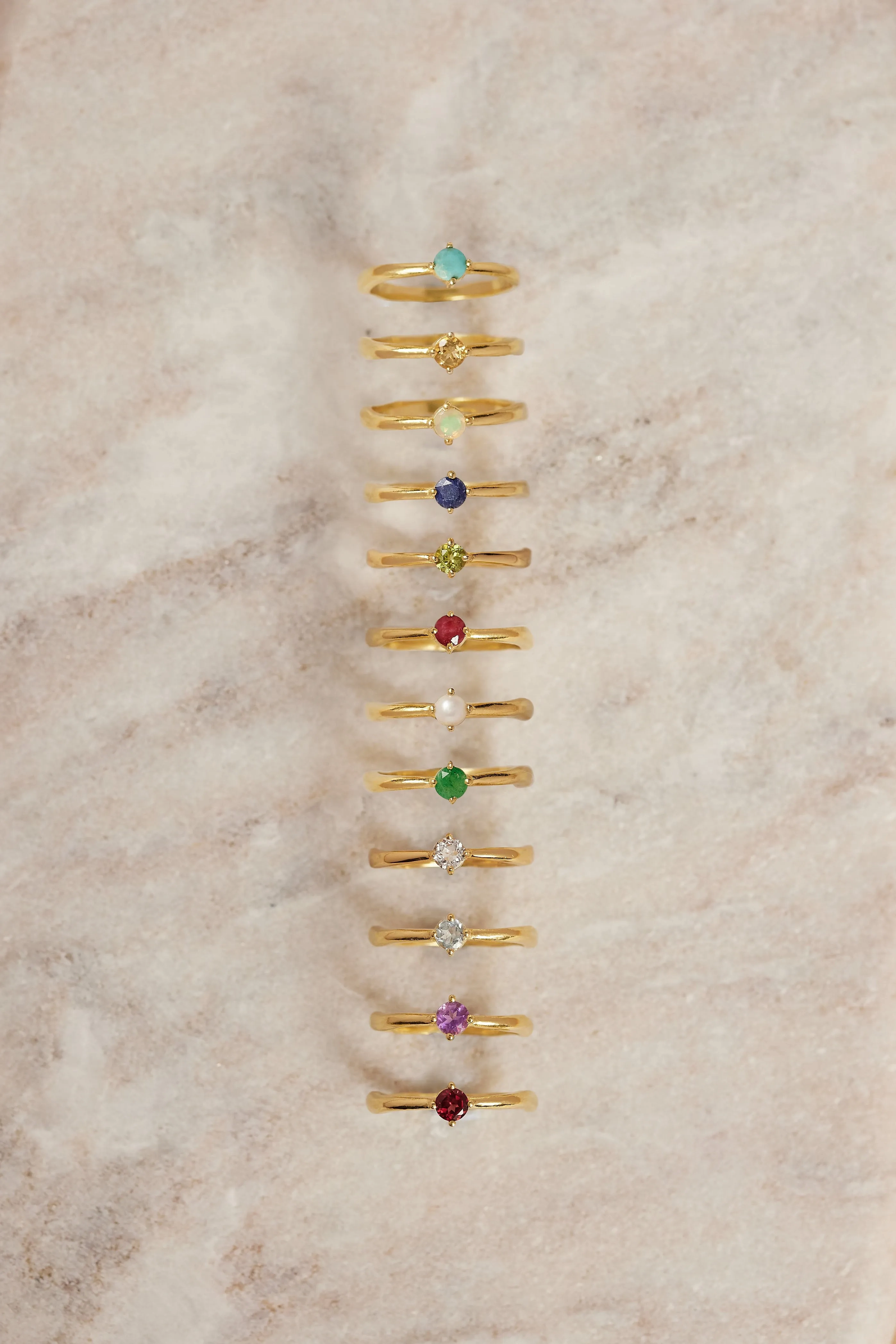May Emerald Gold Birthstone Ring
