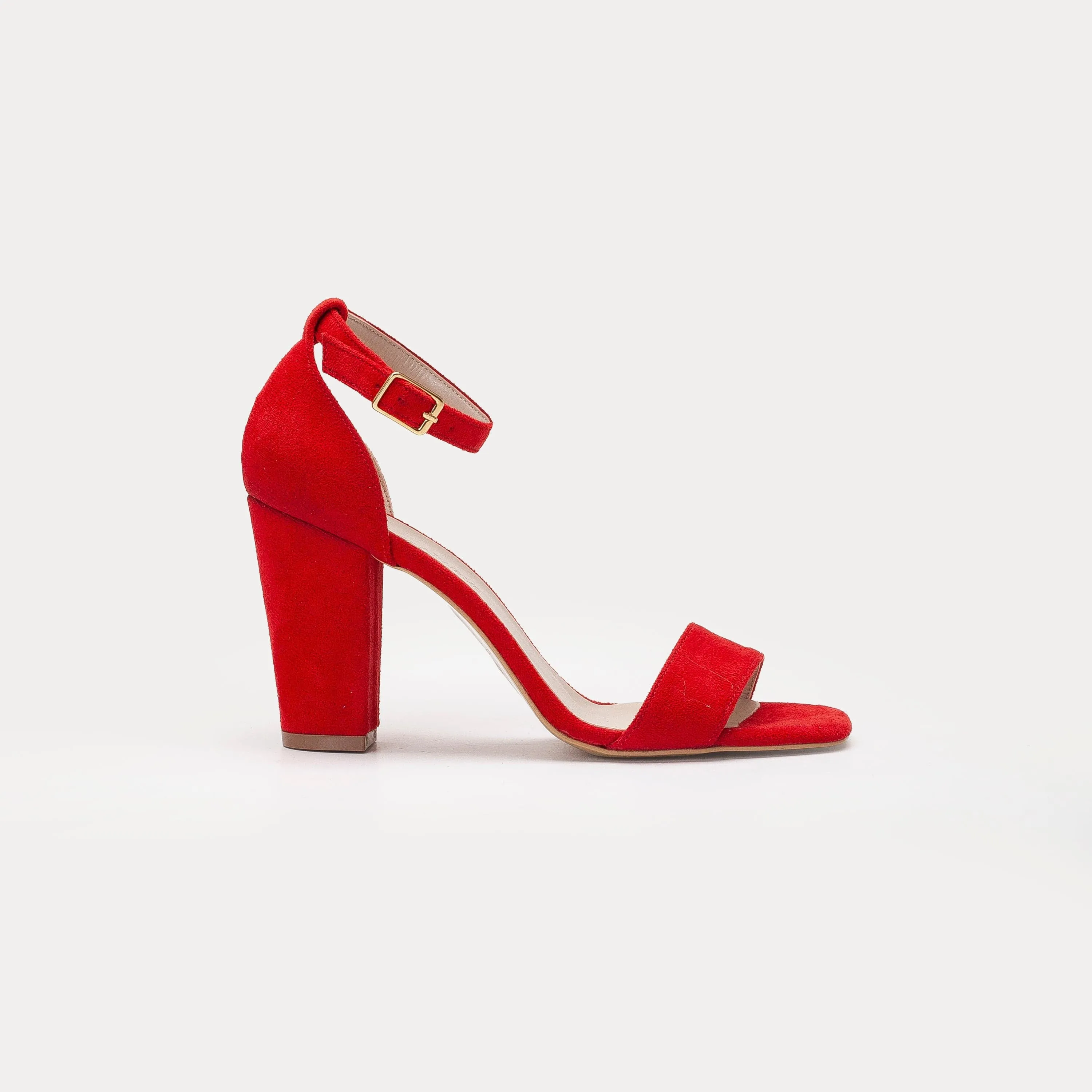 Melissa Vegan Wildleder Perlen Sandalen mit Absatz | Rot