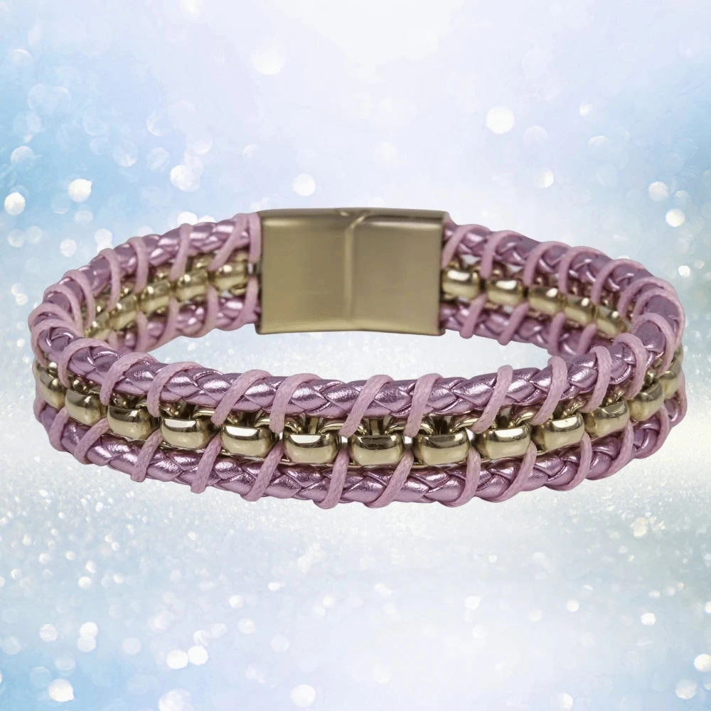 Melrose Pink Leather Bracelet