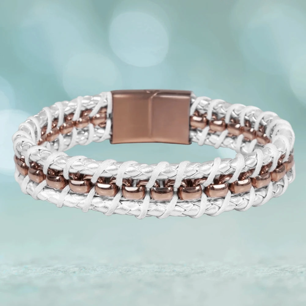 Melrose White Leather Bracelet