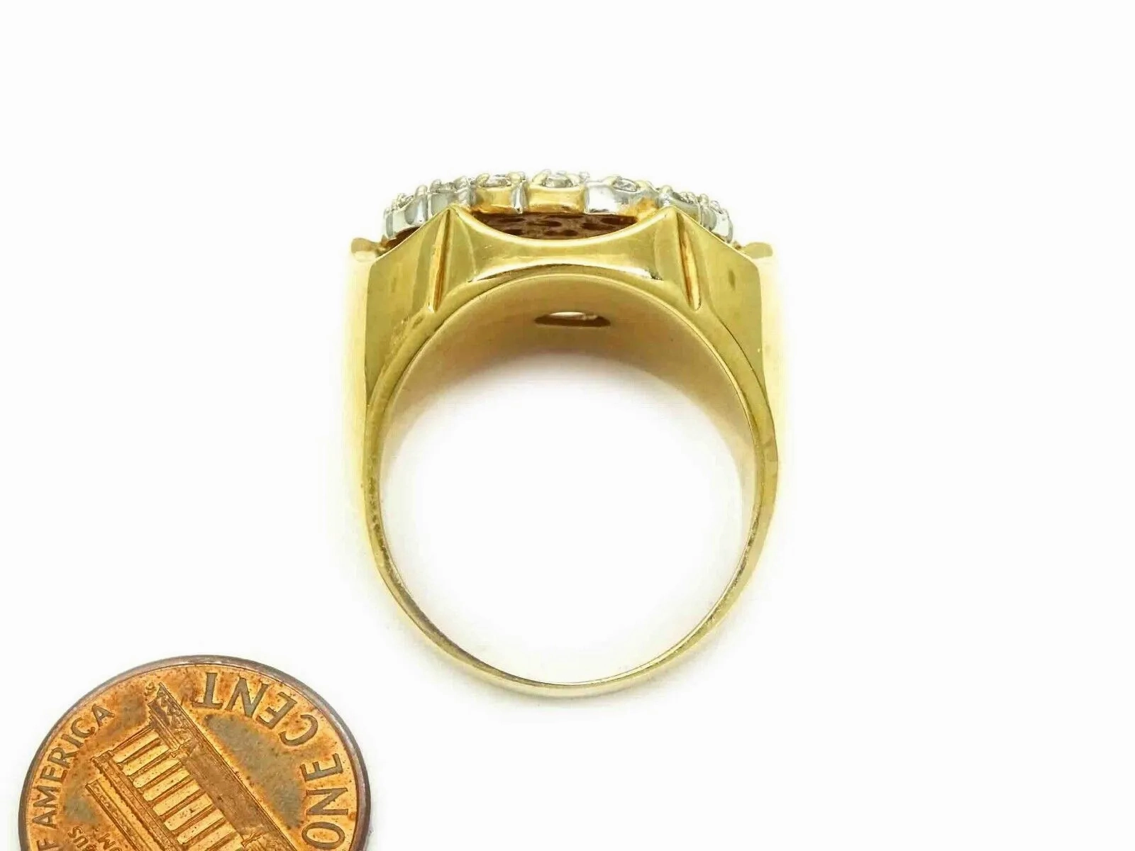 Men's 2.00ct tw Diamond Cluster Cocktail Filigree Ring 14k Gold Size 10