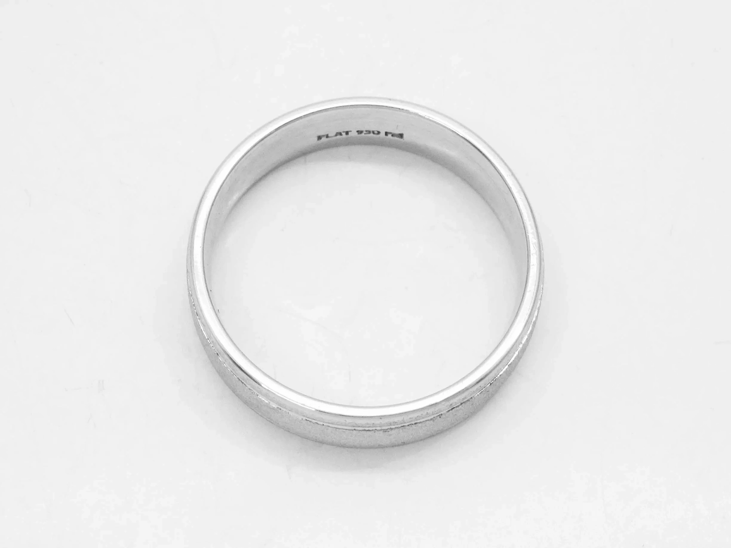 Men's 6mm Wide Stone Finish Inlay Wedding Band Ring Platinum Size 10.25