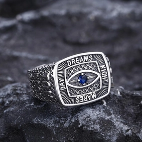 Men's 925 Sterling Silver Eye Ring 