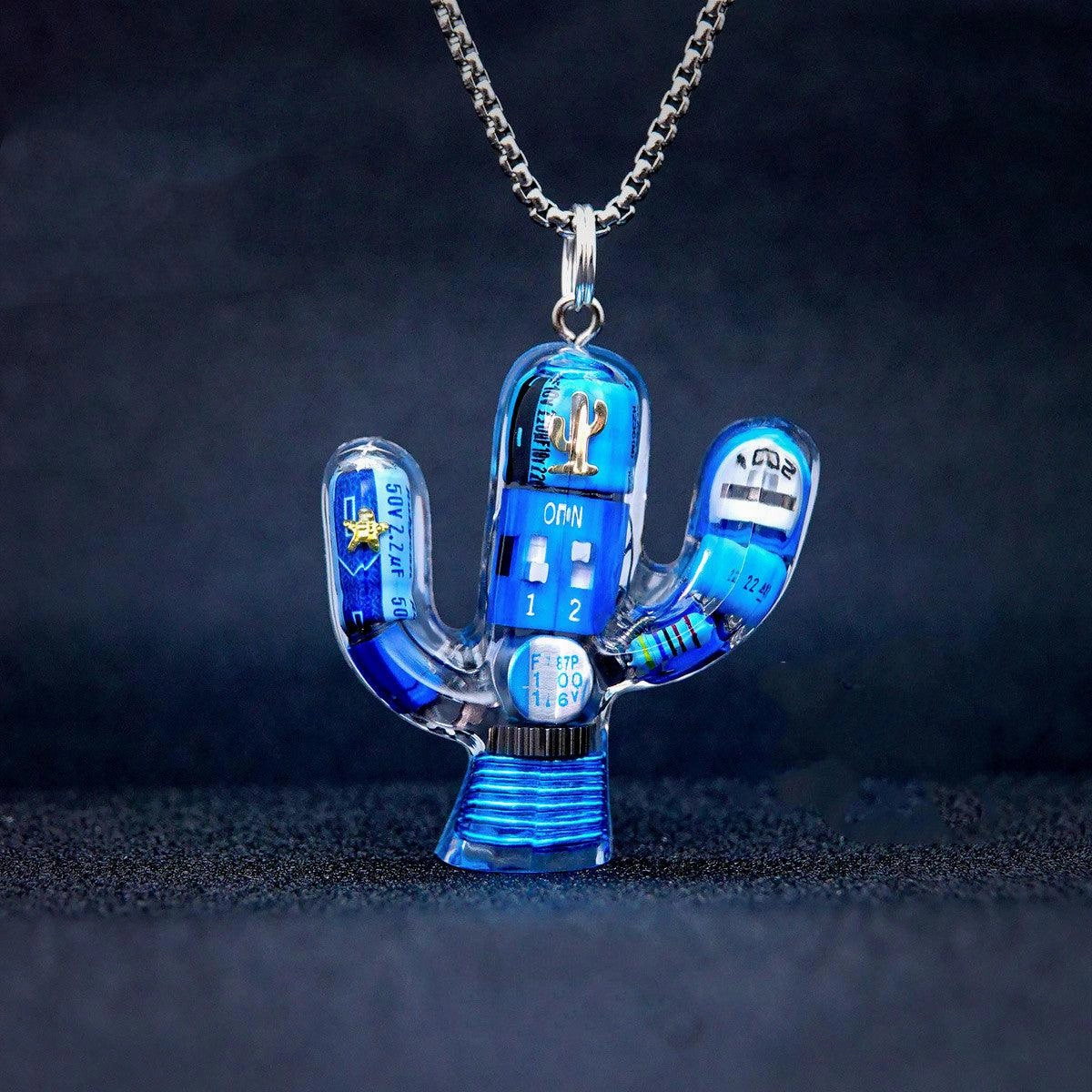 Men's And Women's Fashionable And Simple Cactus-shaped Pendant Necklace