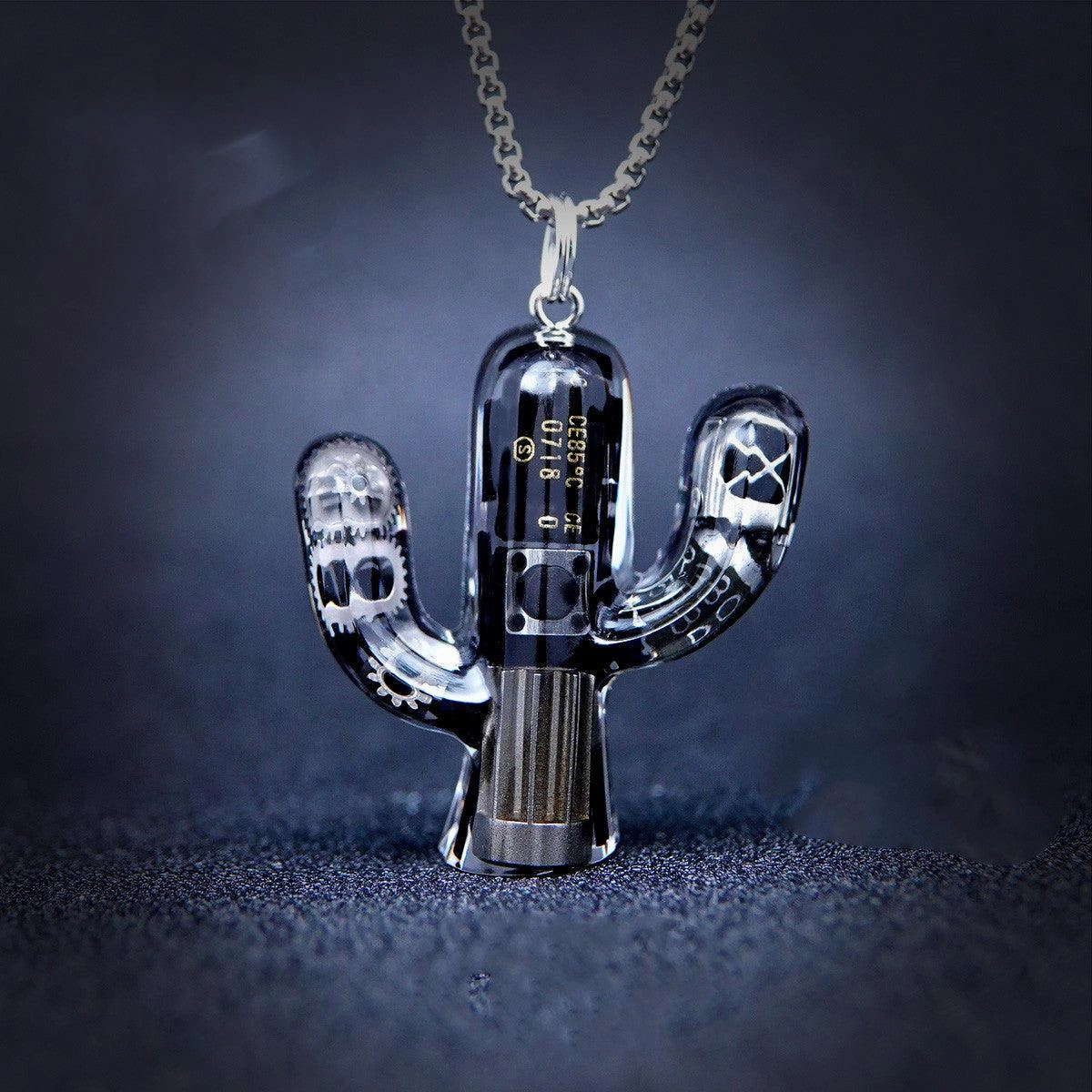 Men's And Women's Fashionable And Simple Cactus-shaped Pendant Necklace