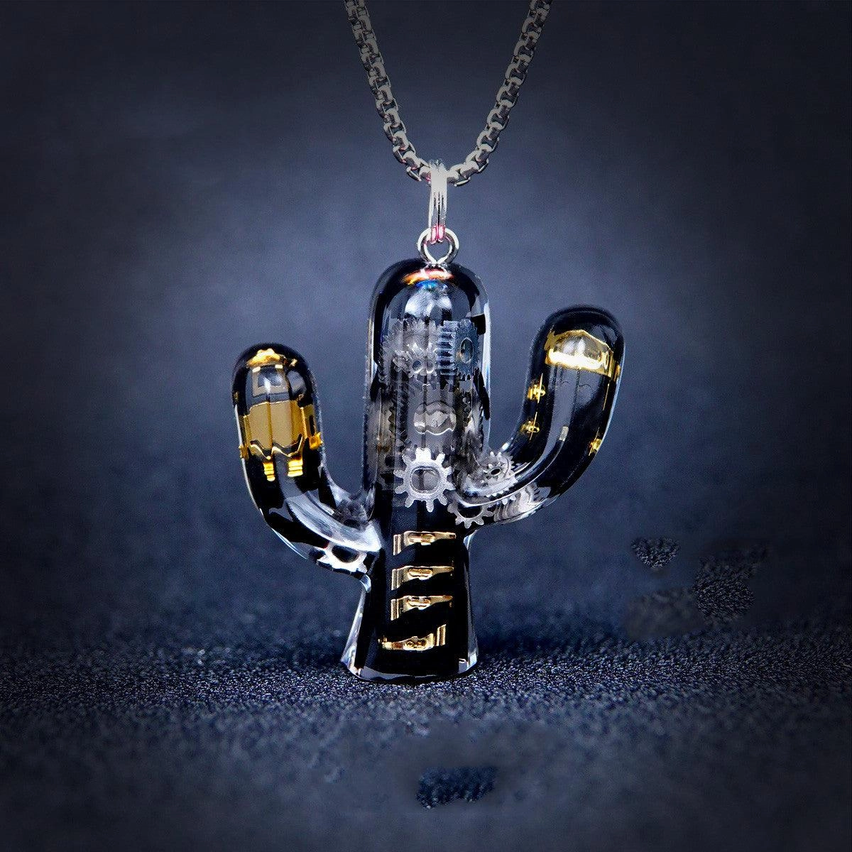 Men's And Women's Fashionable And Simple Cactus-shaped Pendant Necklace