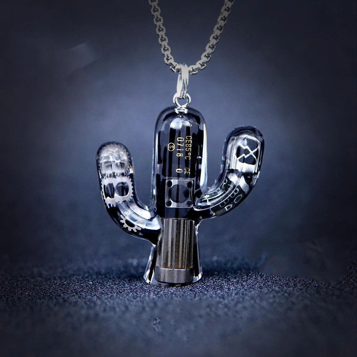 Men's And Women's Fashionable And Simple Cactus-shaped Pendant Necklace