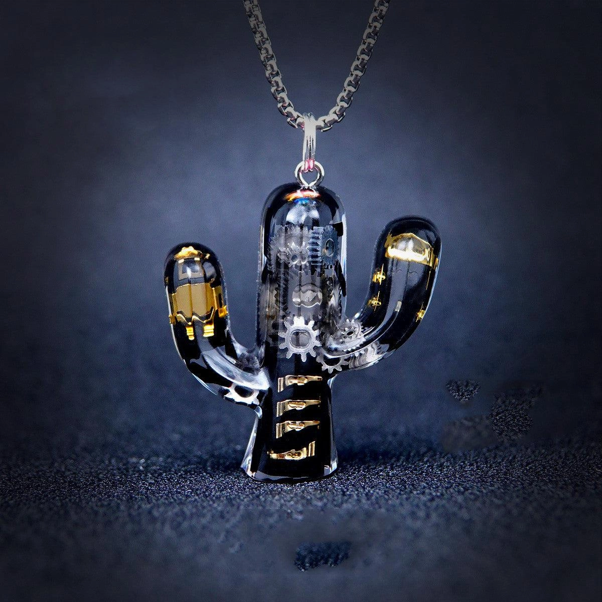 Men's And Women's Fashionable And Simple Cactus-shaped Pendant Necklace