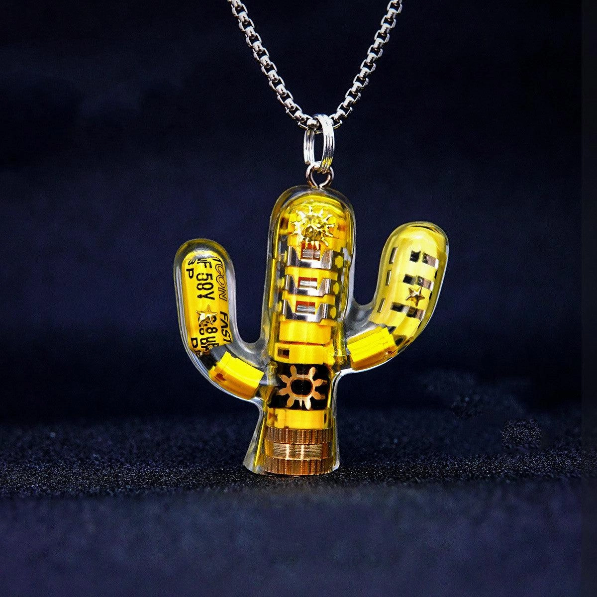 Men's And Women's Fashionable And Simple Cactus-shaped Pendant Necklace